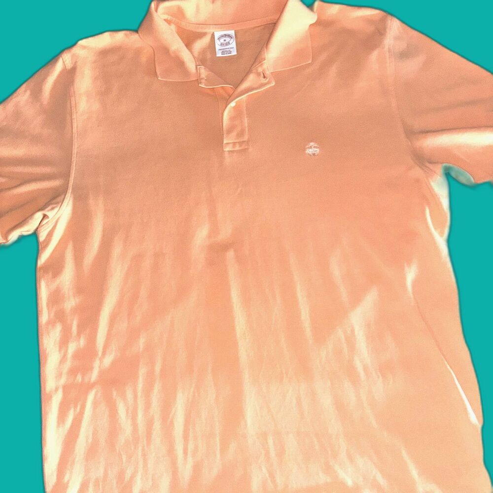 Brooks Brothers Performance Men’s XL Peach Polo w Embroidered Logo